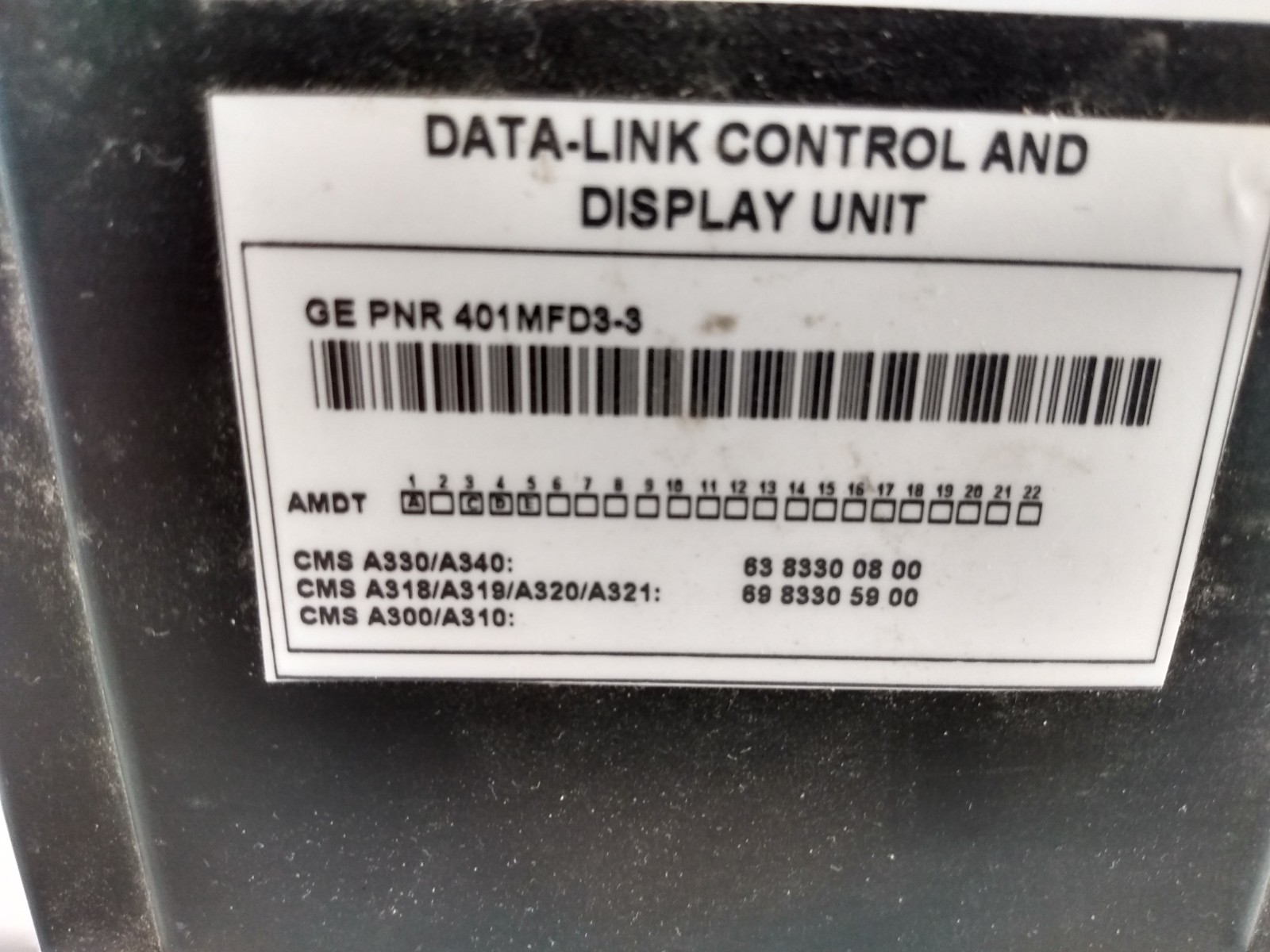 Data-Link Control And Display Unit PN 401MFD3-3 – Flight Simulator ...